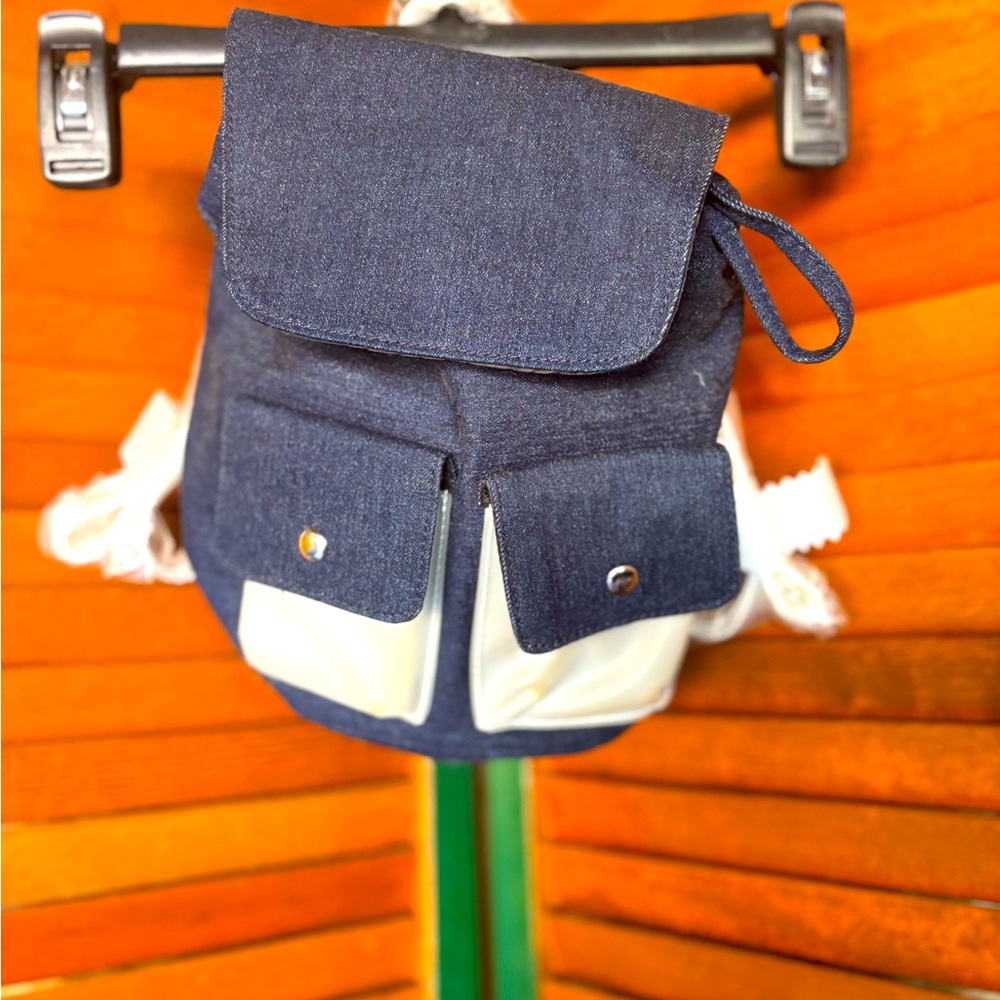 Stylish Denim and White Men's Backpack